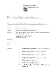 Protokoll - Einwohnergemeinde Wangen bei Olten