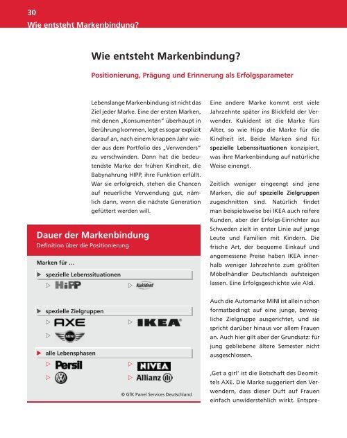 Lebenslange Markenbindung - GfK Panel Services Deutschland