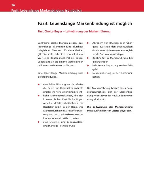 Lebenslange Markenbindung - GfK Panel Services Deutschland