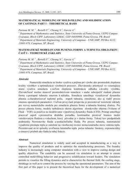 199 mathematical modeling of mold-filling and solidification - Acta ...