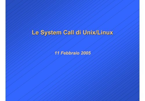 System call - Processi, thread