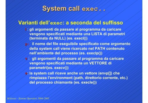 System call - Processi, thread