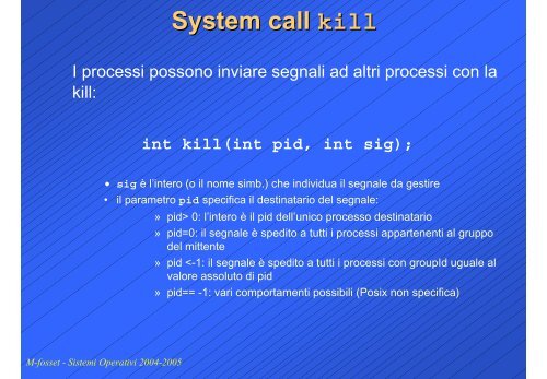 System call - Processi, thread
