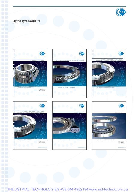 PSL Catalog of rolling Bearings - Industrial Technologies