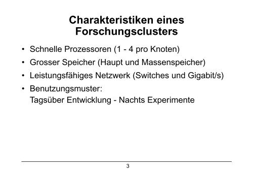 Patagonia - Ein Mehrbenutzer-Cluster für Forschung ... - ETH Zürich