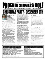 Message from your President Christmas Party Planned Golf Sedona ...