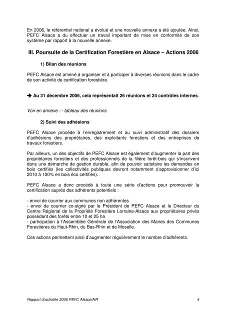 Rapport d'activitÃ©s 2006 - FIBOIS Alsace