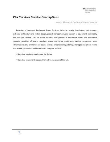 1 PSN Services Service Descriptions - Government Procurement ...