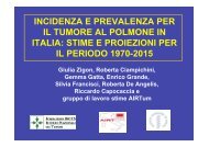 incidenza e prevalenza per il tumore al polmone in italia