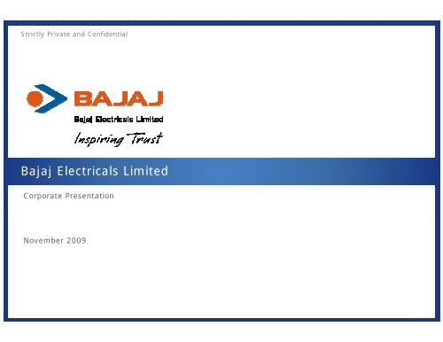 Corporate Presentation - Bajaj Electricals