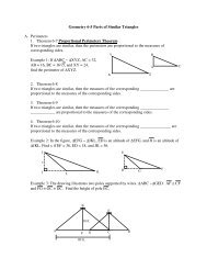 Geometry 6-5 Parts of Similar Triangles A. Perimeters 1. Theorem 6 ...