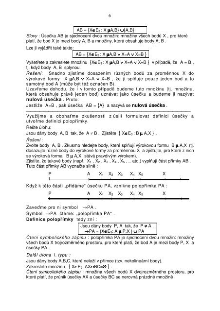 MnoÅ¾inovÃ© pojetÃ­ geometrie - Pf UJEP