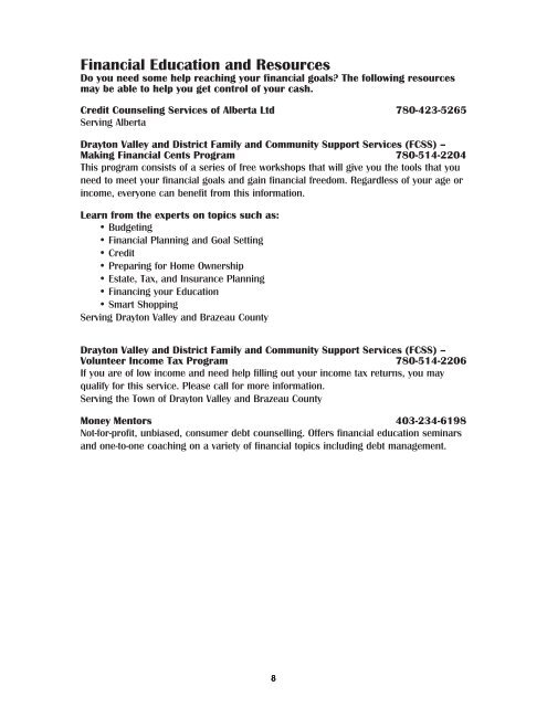 Family and Community Support Services - Town of Drayton Valley