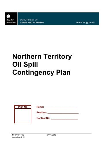 Northern Territory Oil Spill Contingency Plan - Department of Transport