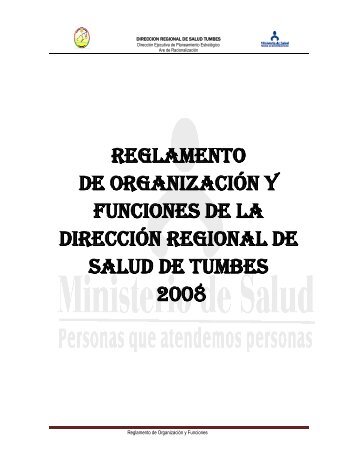 reglamento de organización y funciones de la dirección regional de ...