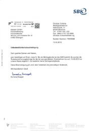 Unbedenklichkeitsbescheinigung der Krankenkasse/n - HEISERV