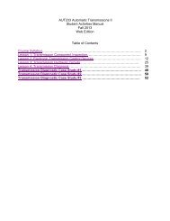 AUT:233 Automatic Transmission II - Faculty Webs