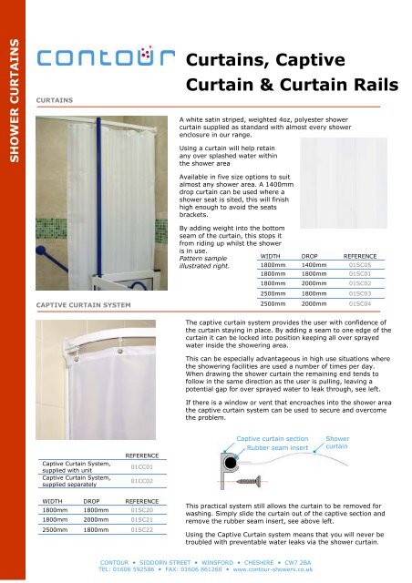 Curtains Captive Curtain Curtain Rails Contour Showers
