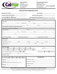 Electrical Permit Application Form - The Town of Calmar