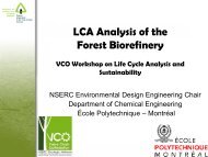 LCA Analysis of the Forest Biorefinery - VCO
