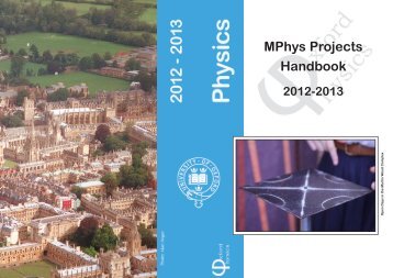 MPhys Projects Handbook 2012-2013 - University of Oxford ...