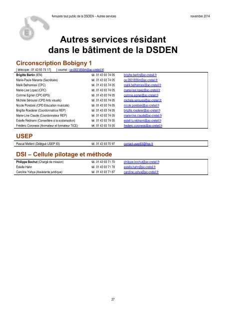 Annuaire complet de la DSDEN au format PDF - Inspection ...