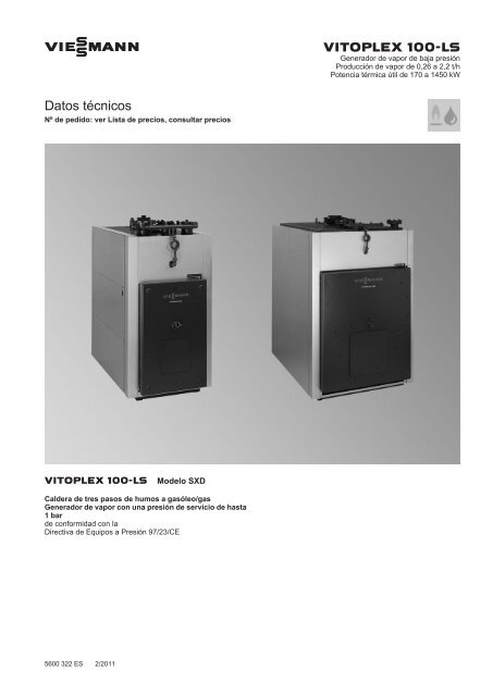 Datos tecnicos Vitoplex 100-LS SXD611 KB - Viessmann