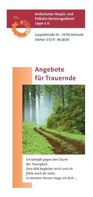 Angebote für Trauernde -  Ambulanter Hospiz- und Palliativ ...