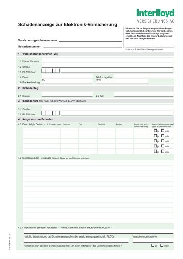 581.9 kB PDF Schadenanzeige Elektronik - bei der Interlloyd