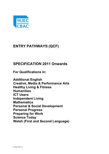 Entry Pathways General Specification - WJEC