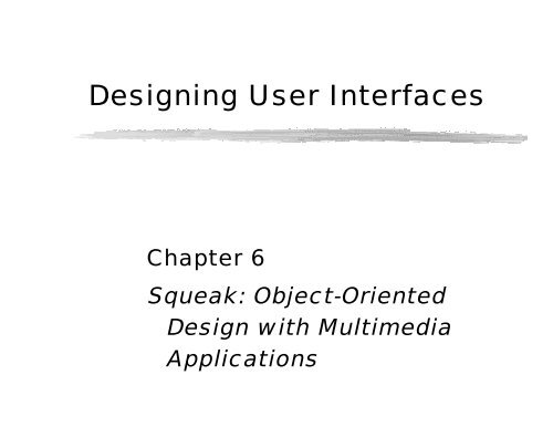 Designing User Interfaces