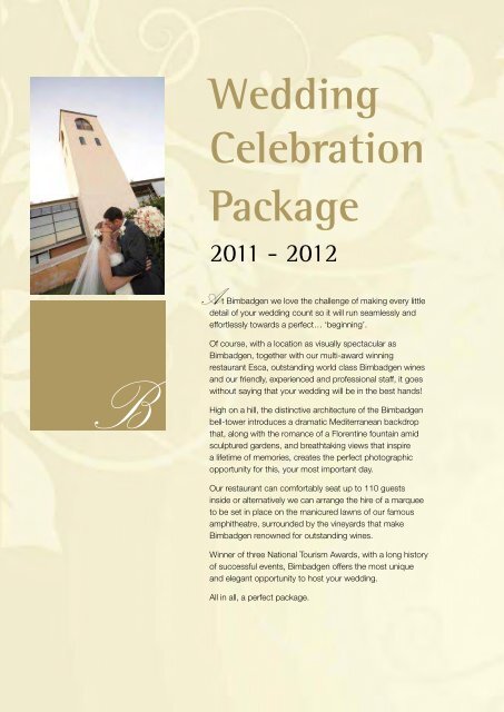 Wedding Celebration Package - Bimbadgen Estate