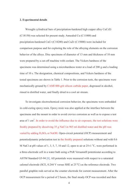 Effect of pH on corrosion behavior of CuCrZr in solution without and ...