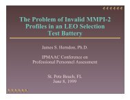 The Problem of Invalid MMPI-2 Profiles in an LEO Selection ... - IPAC