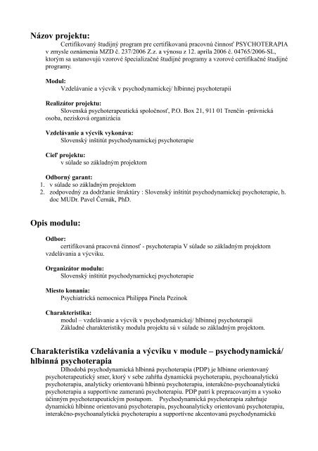 hlbinnÃ¡ psychoterapia - SlovenskÃ¡ psychoterapeutickÃ¡ spoloÄnosÅ¥