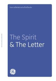 The Spirit & The Letter Download in Thai: GE ... - General Electric