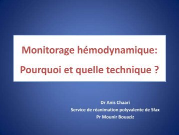 Monitorage hÃ©modynamique: Pourquoi et quelle technique - ATuRea