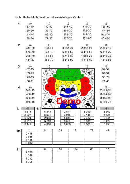 Schriftliche Multiplikation Mit Dreistelligen Zahlen Arbeitsblatt