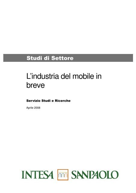 Studi di settore_l'industria del mobile_short - Intesa Sanpaolo