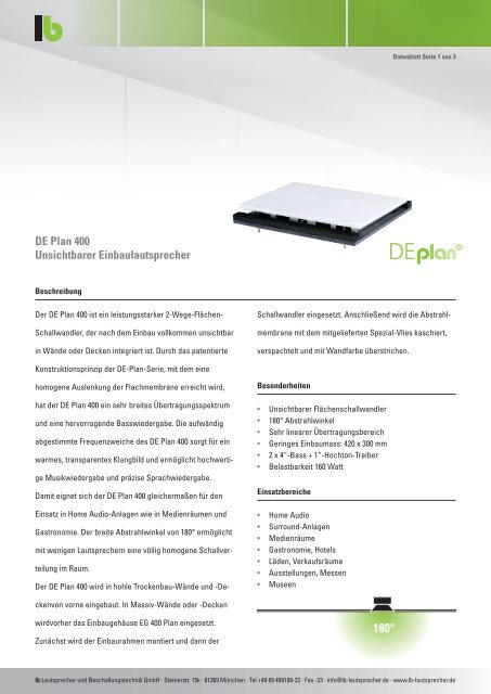 LB Datenblatt DE plan 400.pdf - Lautsprecher
