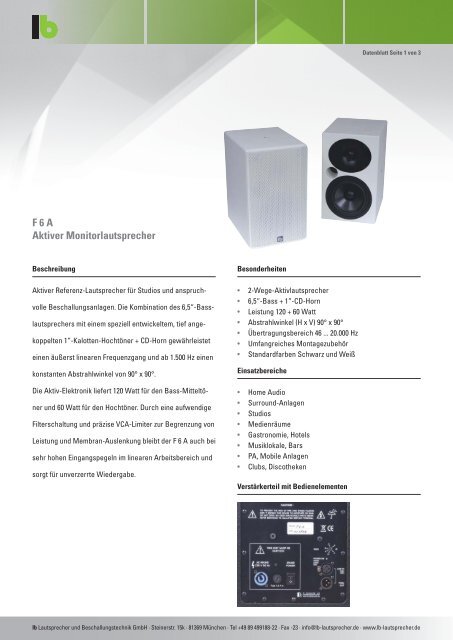 LB Datenblatt F 6 A.pdf - Lautsprecher