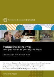 Postacademisch onderwijs voor predikanten en geestelijk verzorgers