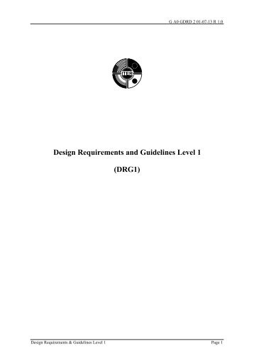 Design Requirements and Guidelines Level 1 (DRG1) - General ...