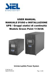 USER MANUAL UPS / Gruppi statici di continuitÃ  Models Green ...