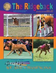 We are ChampIonS - The Rhodesian Ridgeback Club of the United ...