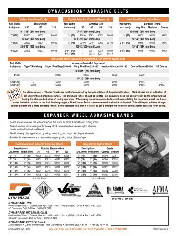 dynacushion Â® abrasive belts expander wheel ... - Dynabrade Inc.