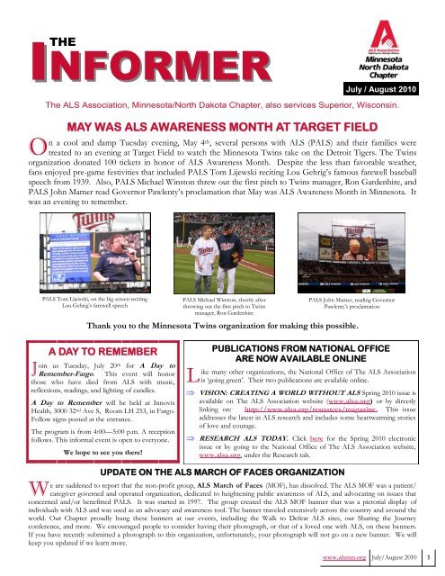 INFORMER - ALS Association - Minnesota Chapter