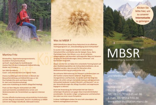 MBSR - Neues SelbstBewusstSein und Meditation