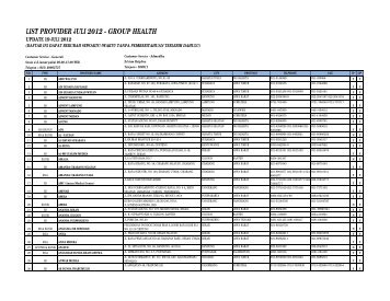 list provider juli 2012 - group health - Generali Indonesia