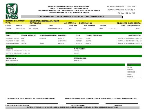 Cursos CatÃ¡logo 2010 - Edumed IMSS - Instituto Mexicano del ...